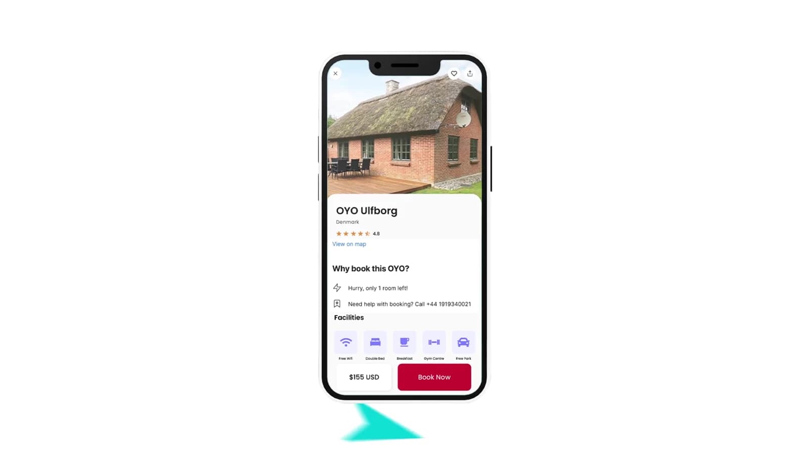 OYO booking interface in the animated explainer